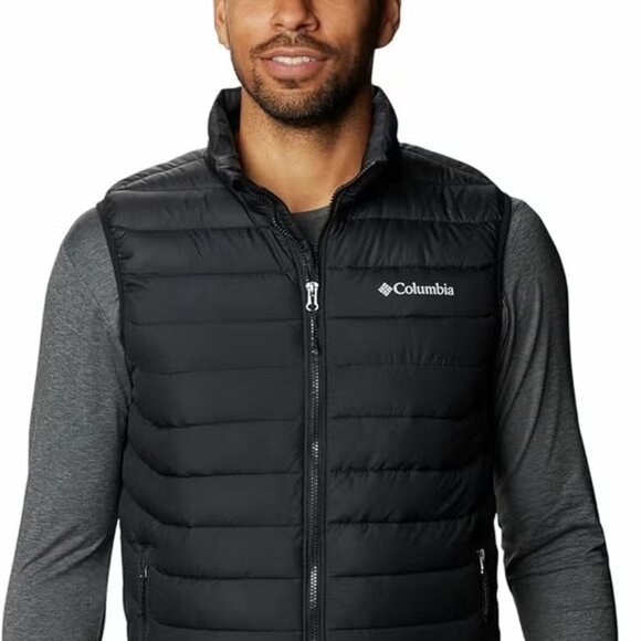 Columbia Men's Black Powder Pass Hybrid Gilet Insulated Puffer Vest Size XS